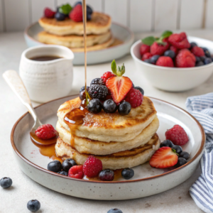 Fluffy pancakes made from sourdough discard, perfect for breakfast recipes