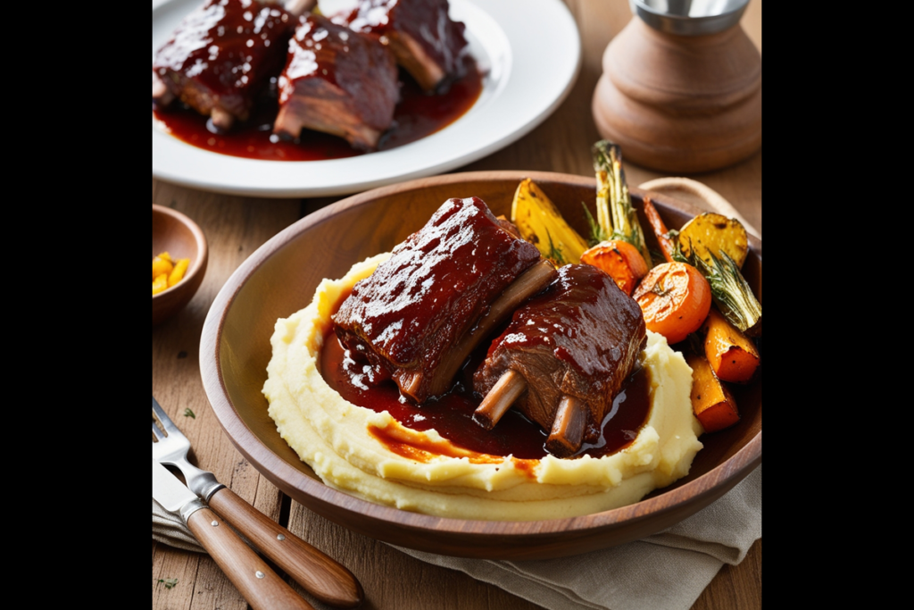 Succulent beef short ribs with savory oxtail seasoning glaze
