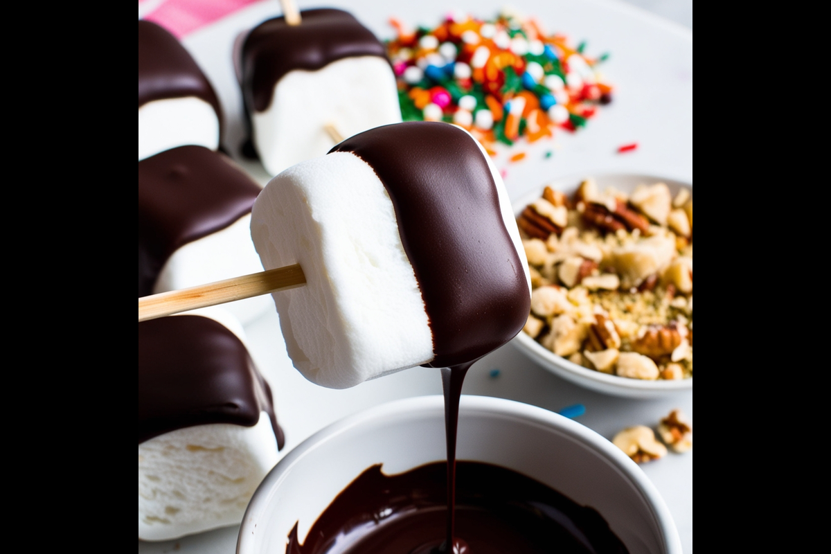 Chocolate-Dipped Marshmallow Skewers