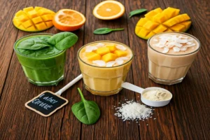 Smoothie Variations with Tropical Fruits and Greens