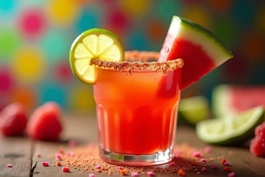 Mexican Candy Shot with Tajín Rim and Lime Wedge